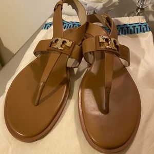 Tory Burch Brown Leather Sandals